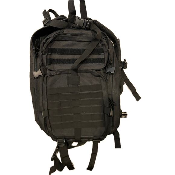 Generic Black Canvas Tactical Backpack - Picture 1 of 5